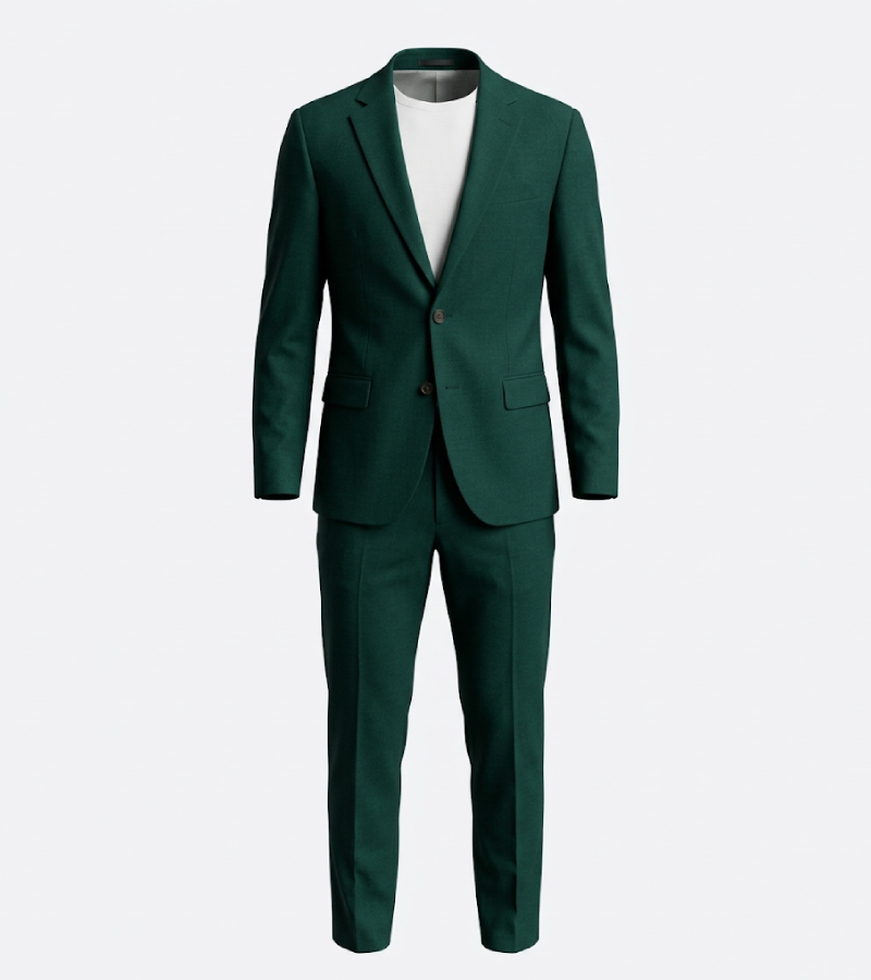 Brighton Cotton Green Solid Suit