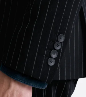 Brighton Cotton Pinstripe Black Suit Cuffs