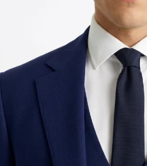 Brighton Cotton Solid Blue Suit Collar