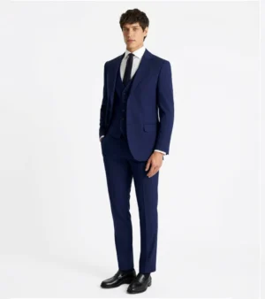 Brighton Cotton Solid Blue Suit Front