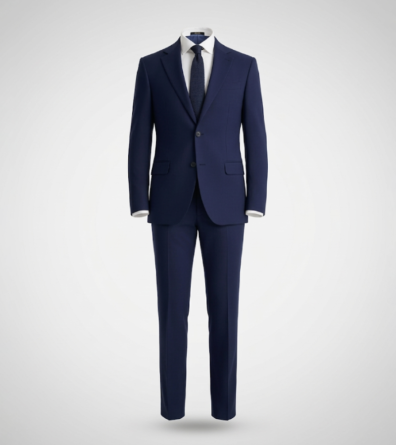 Brighton Cotton Solid Blue Suit