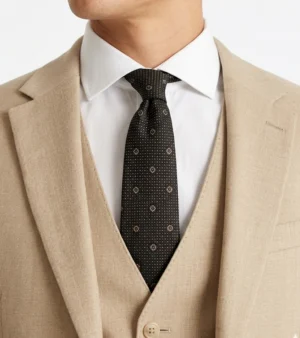 Brighton Cotton Solid Camel Suit Collar