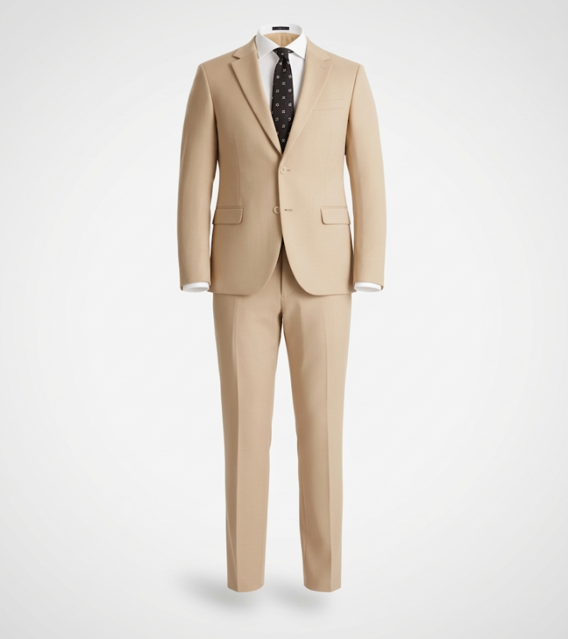 Brighton Cotton Solid Camel Suit