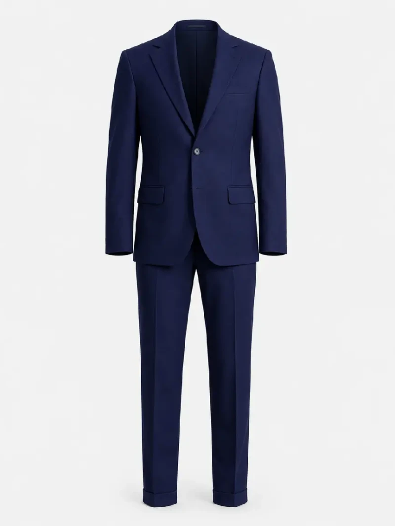Brighton Cotton Solid Dark Blue Suit Ghost Mannequin