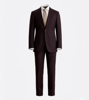 Brighton Cotton Solid Dark Brown Suit