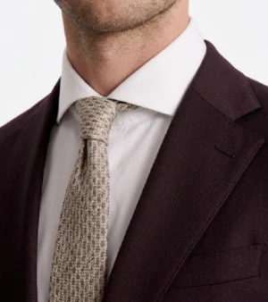 Brighton Cotton Solid Dark Brown Suit Collar