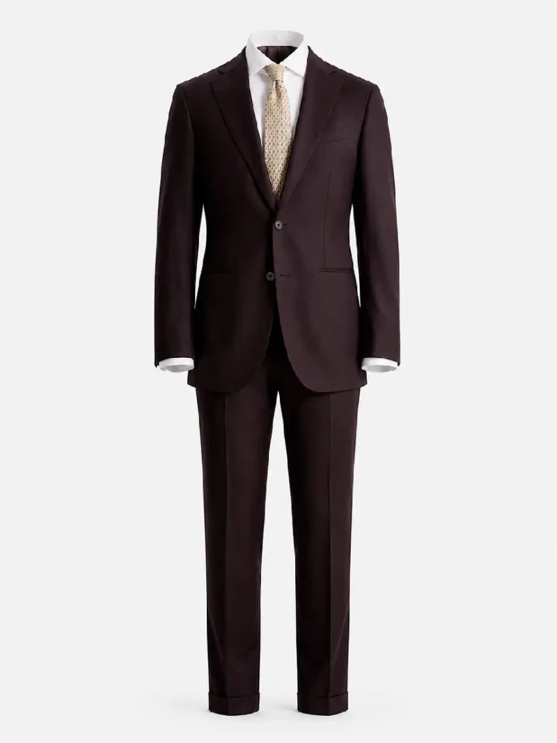 Brighton Cotton Solid Dark Brown Suit Ghost Mannequin