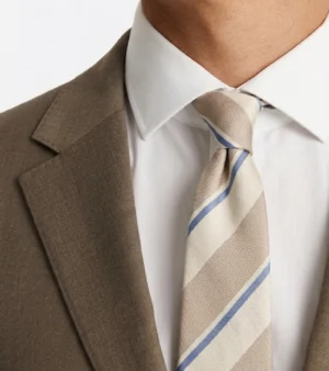 Brighton Cotton Solid Dark Camel Suit Collar