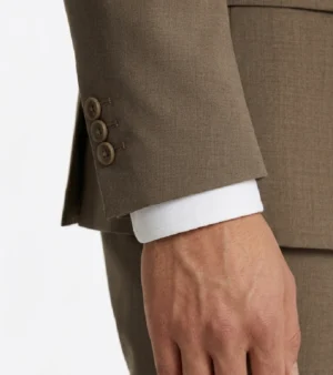 Brighton Cotton Solid Dark Camel Suit Cuffs