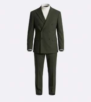 Brighton Cotton Solid Dark Green Suit