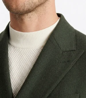 Brighton Cotton Solid Dark Green Suit Collar