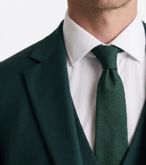 Brighton Cotton Solid Green Suit Collar