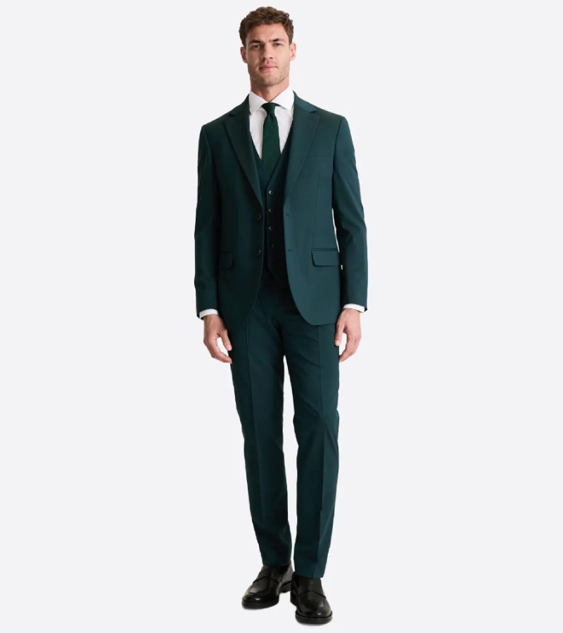 Brighton Cotton Solid Green Suit Front