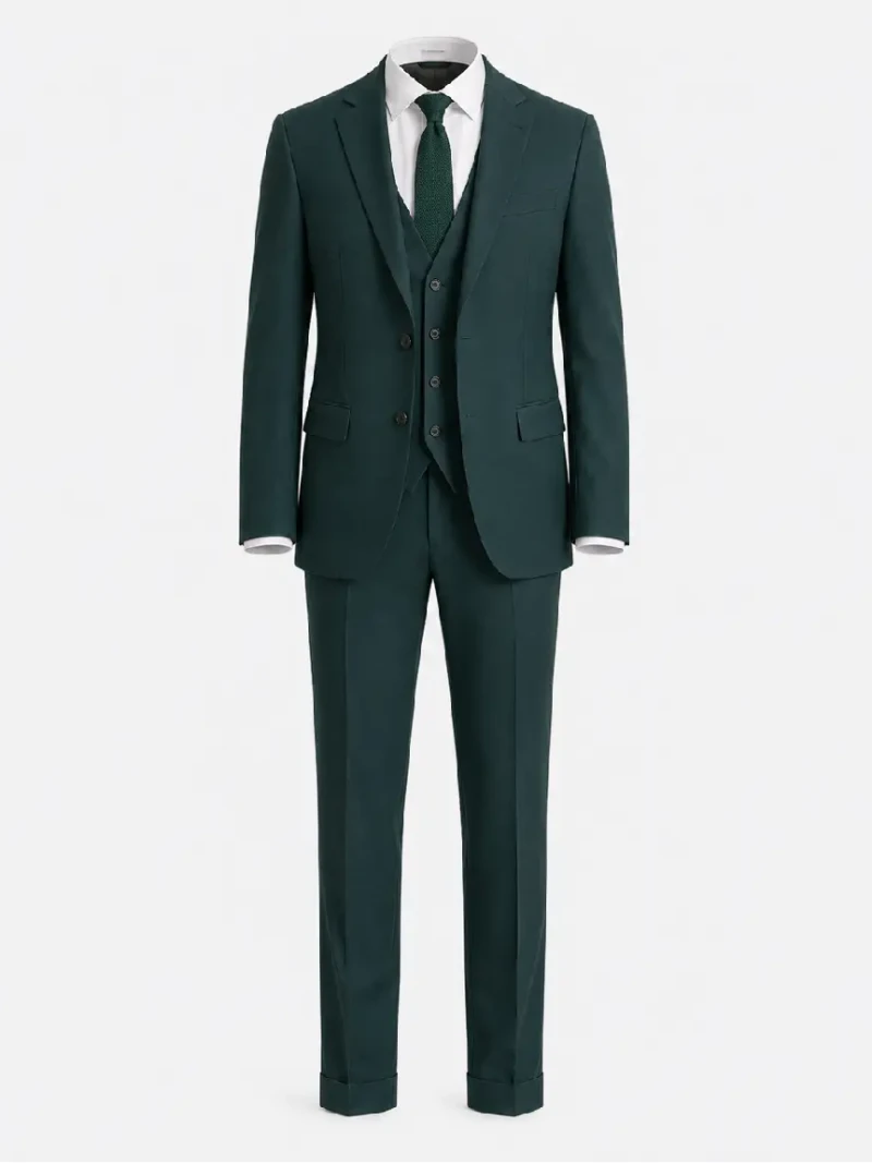 Brighton Cotton Solid Green Suit Ghost Mannequin