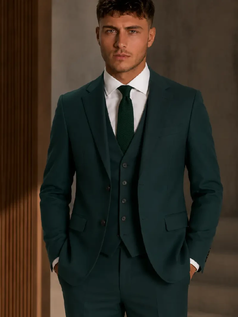 Brighton Cotton Solid Green Suit Model