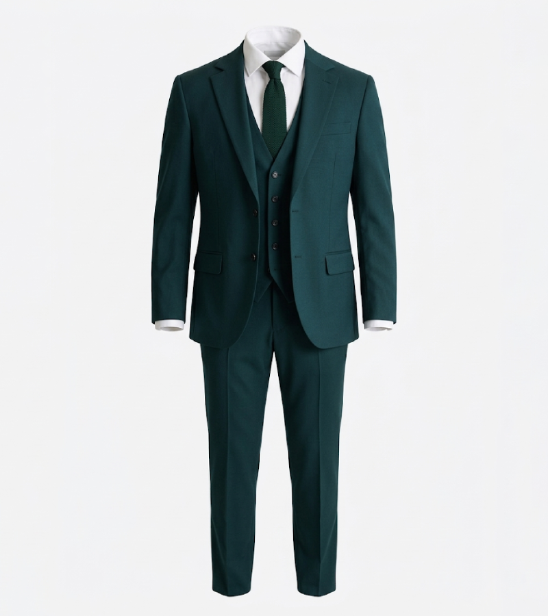 Brighton Cotton Solid Green Suit