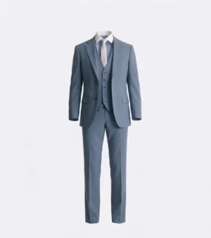 Brighton Cotton Solid Light Blue Suit