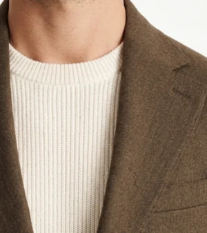 Brighton Solid Brown Cotton Suit Collar