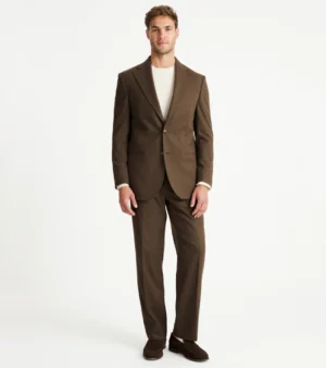 Brighton Solid Brown Cotton Suit Front