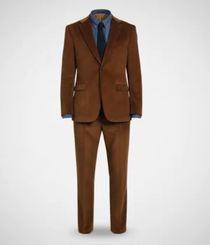 Bromley Corduroy Solid Brown Suit