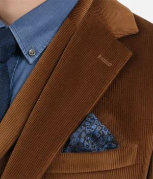 Bromley Corduroy Solid Brown Suit Collar