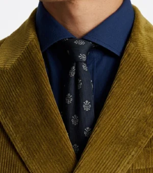 Bromley Corduroy Solid Olive Suit Collar