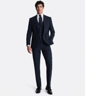 Eastford Navy Check Polyester Suit Front
