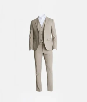 Eastford Polyester Check Cream Suit