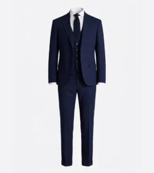 Eastford Polyester Navy Check Suit