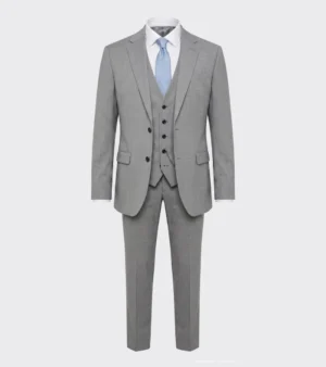 Eastford Polyester Plaid Grey Suit