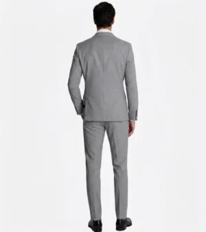 Eastford Polyester Plaid Grey Suit Back