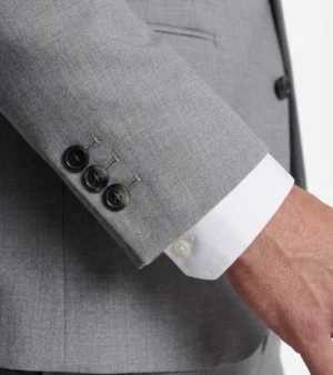 Eastford Polyester Plaid Grey Suit Cuff