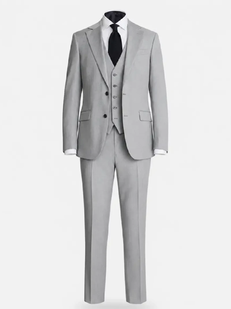 Eastford Polyester Plain Light Grey Suit Ghost Mannequin