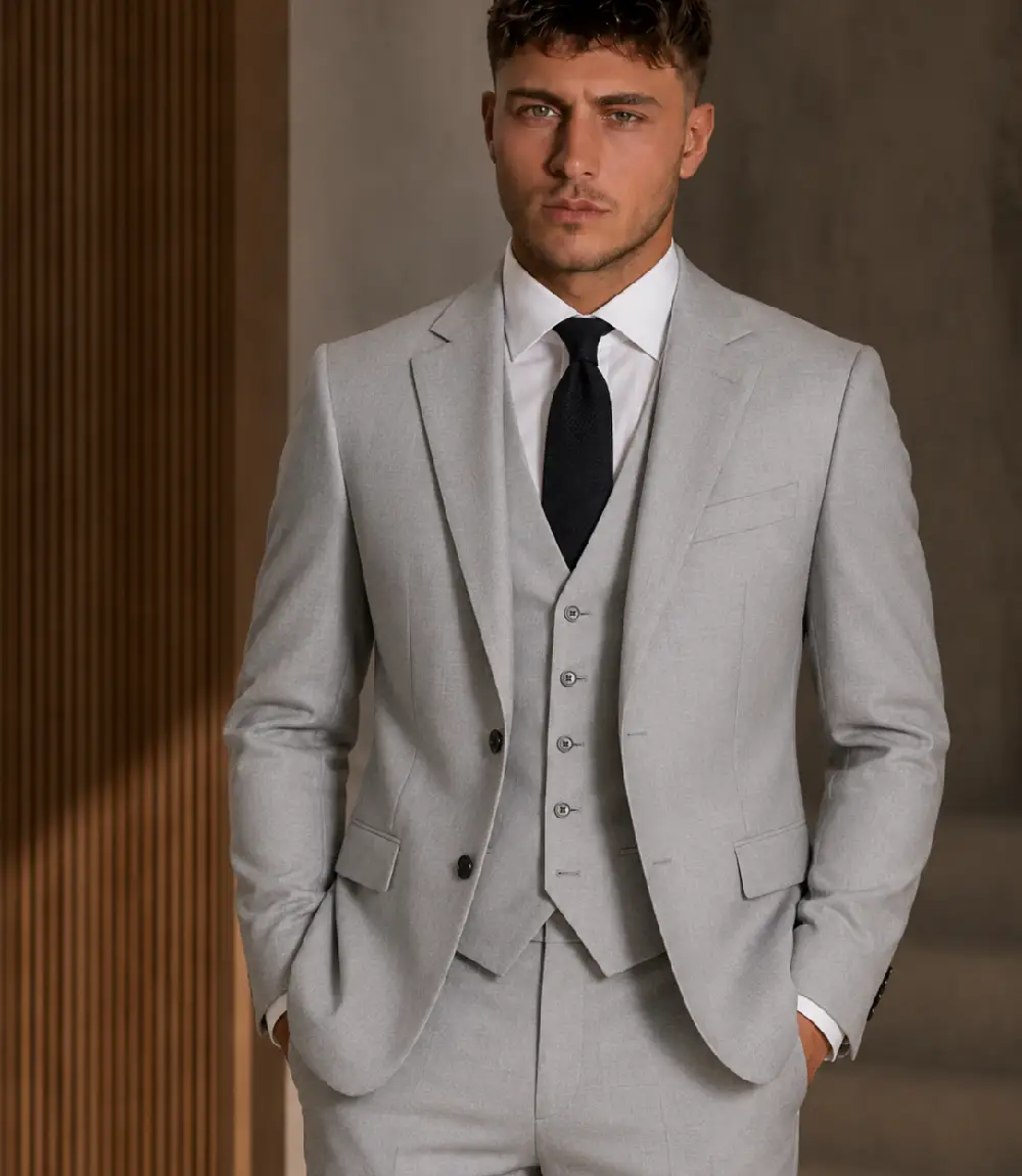 Eastford Polyester Plain Light Grey Suit Model Eastford Polyester Plain Light Grey Suit Model