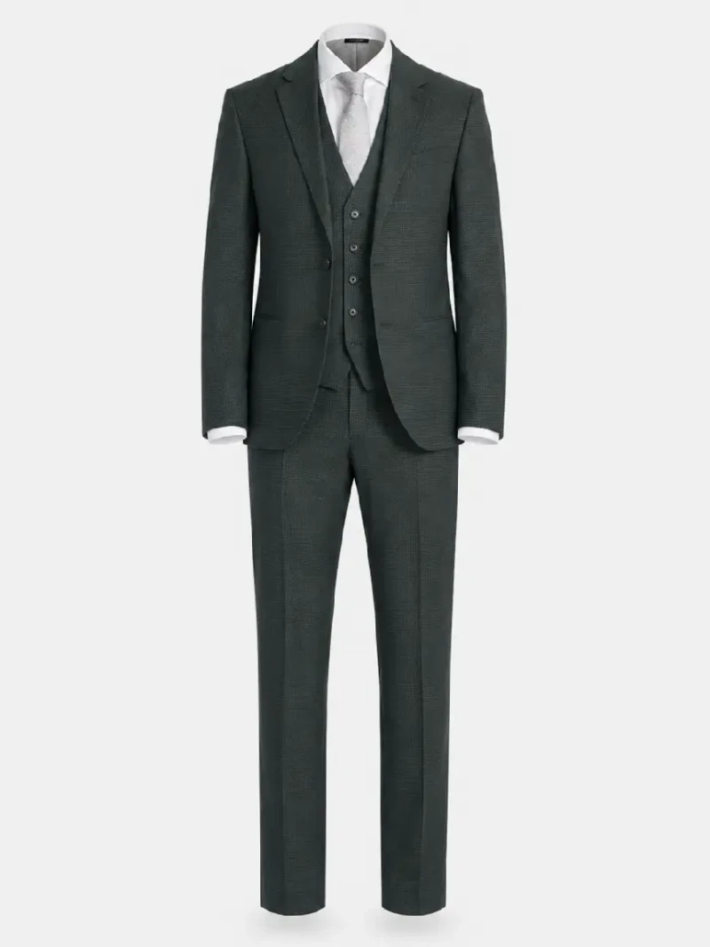 Eastford Polyester Puppytooth Dark Green Suit Ghost Mannequin
