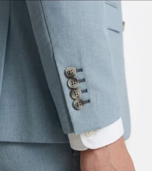 Eastford Polyester Sky Blue Twill Suit Cuffs