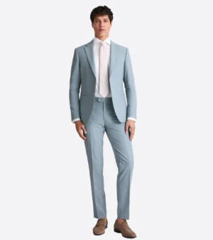 Eastford Polyester Sky Blue Twill Suit Front