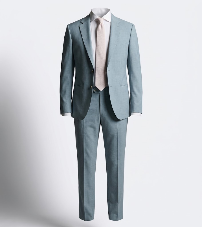 Eastford Polyester Sky Blue Twill Suit