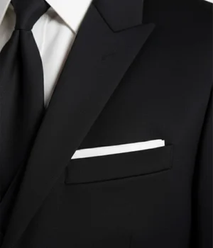 Eastford Polyester Solid Black Suit Collar