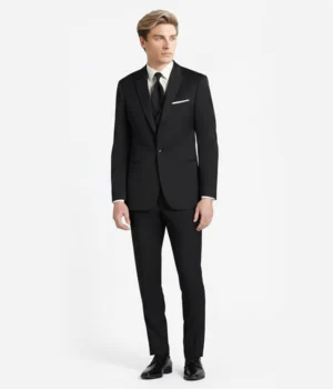 Eastford Polyester Solid Black Suit Front