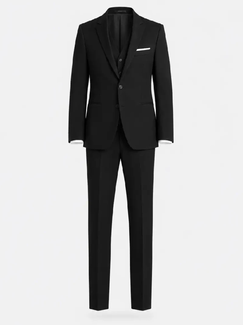 Eastford Polyester Solid Black Suit Ghost Mannequin
