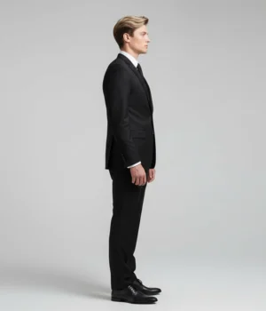 Eastford Polyester Solid Black Suit Side