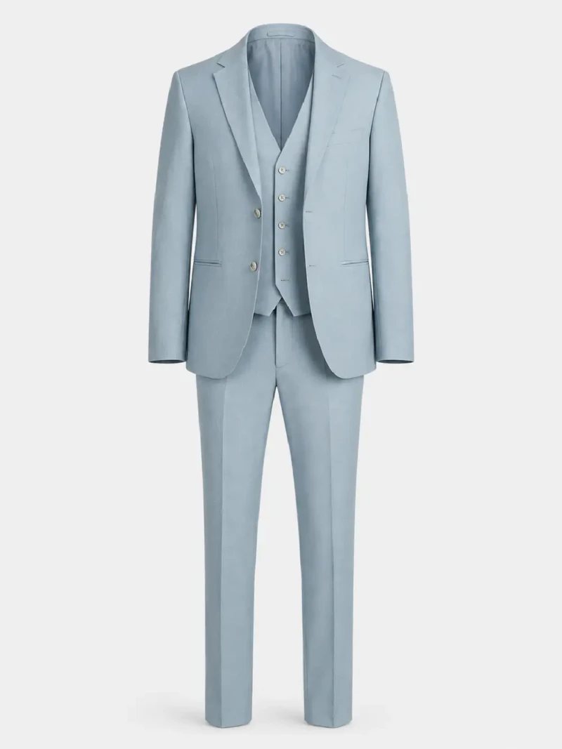 Eastford Polyester Twill Sky Blue Suit Ghost Mannequin