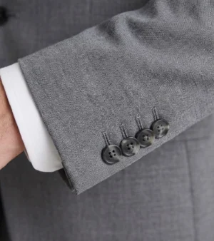 Eastford Textured Grey Wool Suit Cuff
