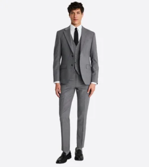 Eastford Textured Grey Wool Suit Front