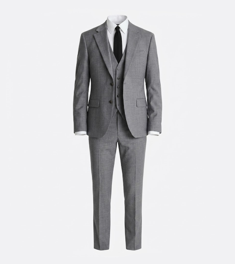 Eastford Textured Grey Wool Suit