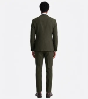 Harrington Donegal Khaki Wool Suit Back