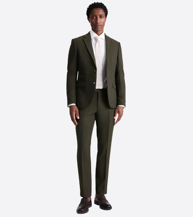 Harrington Donegal Khaki Wool Suit Front