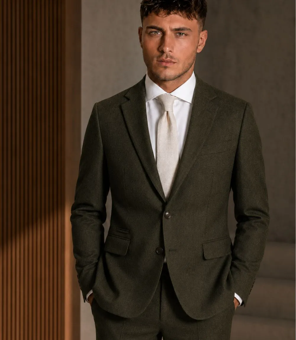 Harrington Donegal Khaki Wool Suit Model Shoot Harrington Donegal Khaki Wool Suit Model Shoot