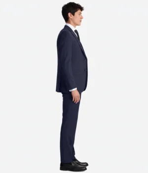 Harrington Twill Navy Wool Suit Side